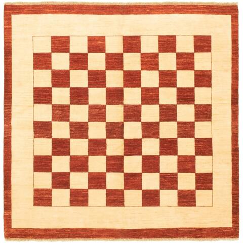 Hand-knotted Peshawar Ziegler Cream Wool Rug