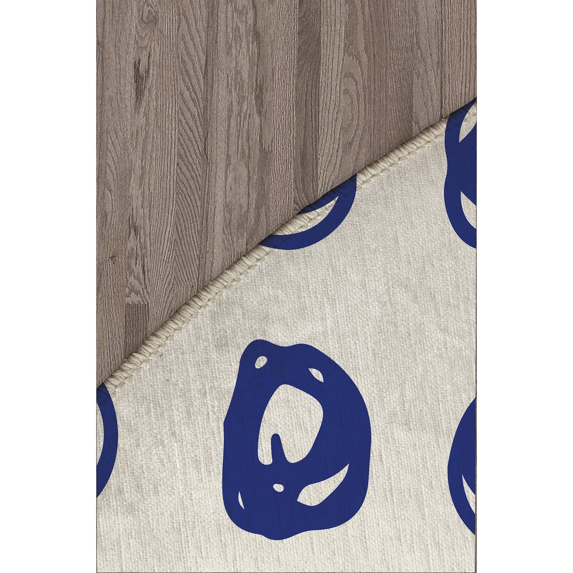 EDISON CIRCLE BRIGHT BLUE Area Rug by Kavka Designs Bed Bath & Beyond