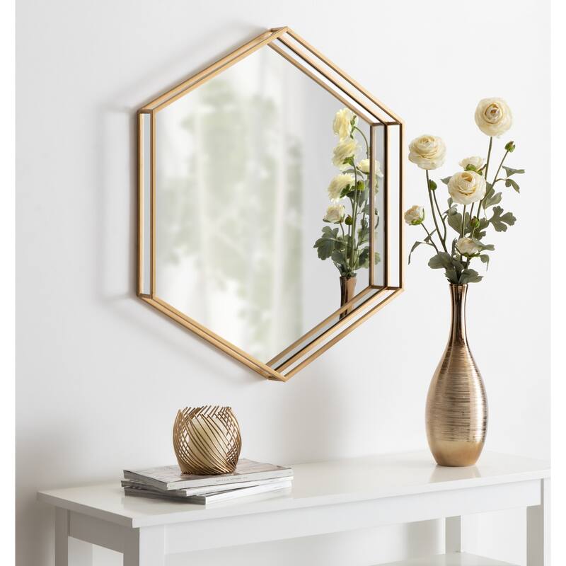 Kate and Laurel Felicia Hexagon Mirror - 30x2.5x26