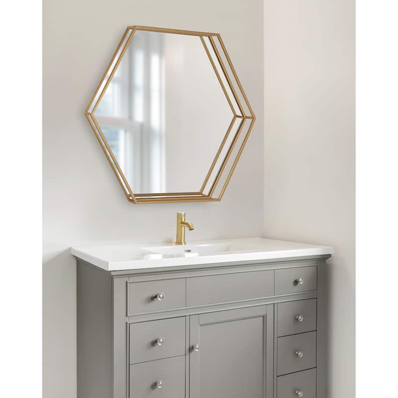 Kate and Laurel Felicia Hexagon Mirror - 30x2.5x26