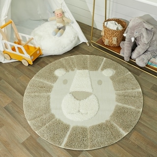 Mod-Tod Animal Round Shag Kids Rug