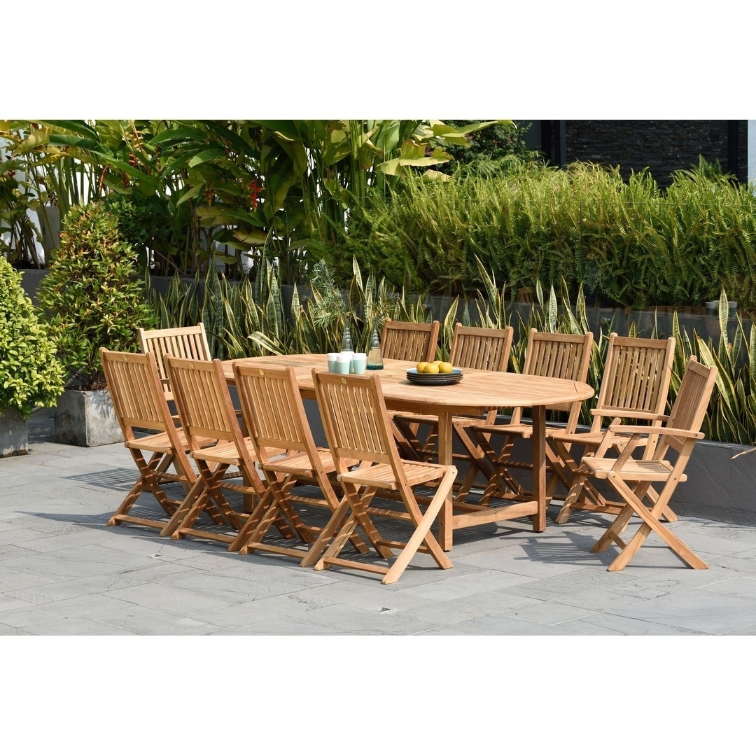 Amazonia Teak Toulon Deluxe 11 piece Dining Set 11 Piece Bed