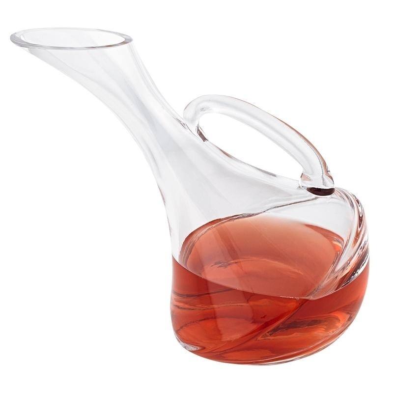 European Mouth Blown Olivia Leaning Wine Carafe h7"- 32 oz.