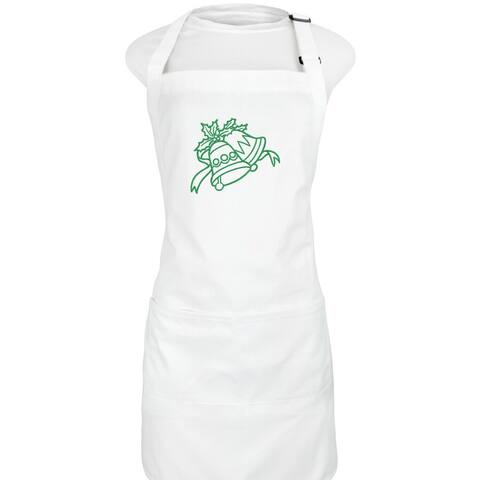 Kaufman-Embroidery Christmas Apron, Holiday Gift Adjustable Neck