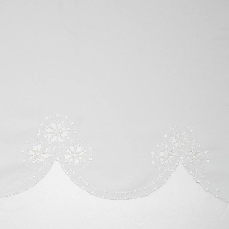 No. 918 Mariela Floral Trim Semi-Sheer Rod Pocket Kitchen Curtain Valance - 58 x 14