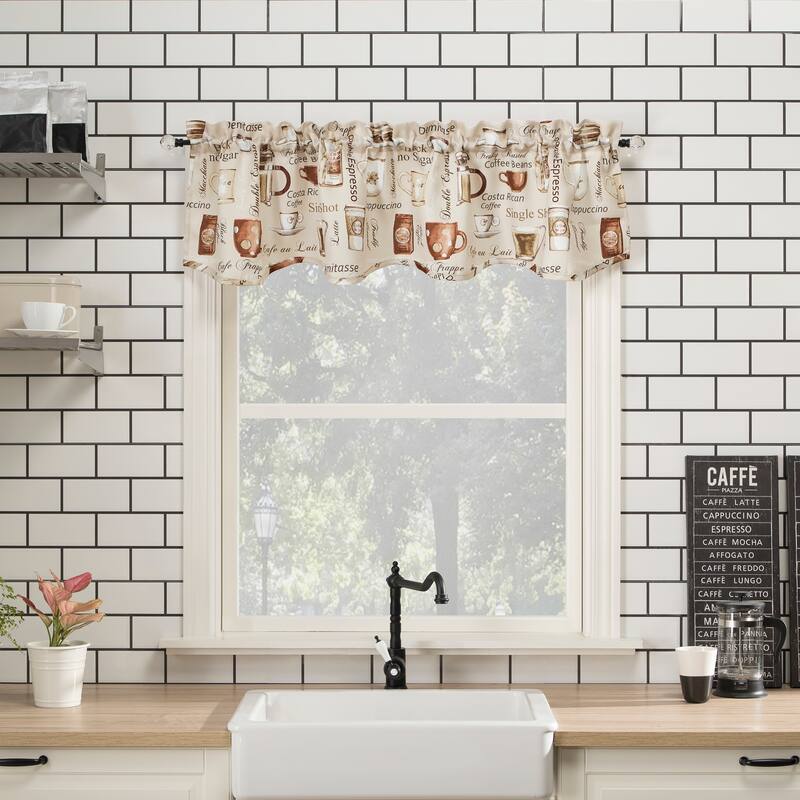 No. 918 Bristol Coffee Shop Semi-Sheer Rod Pocket Kitchen Curtain Valance - 54 x 14