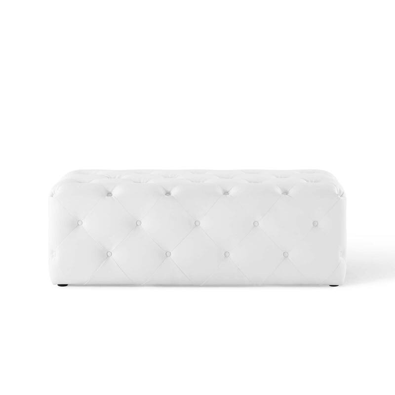Anthem 48" Tufted Button Entryway Faux Leather Bench