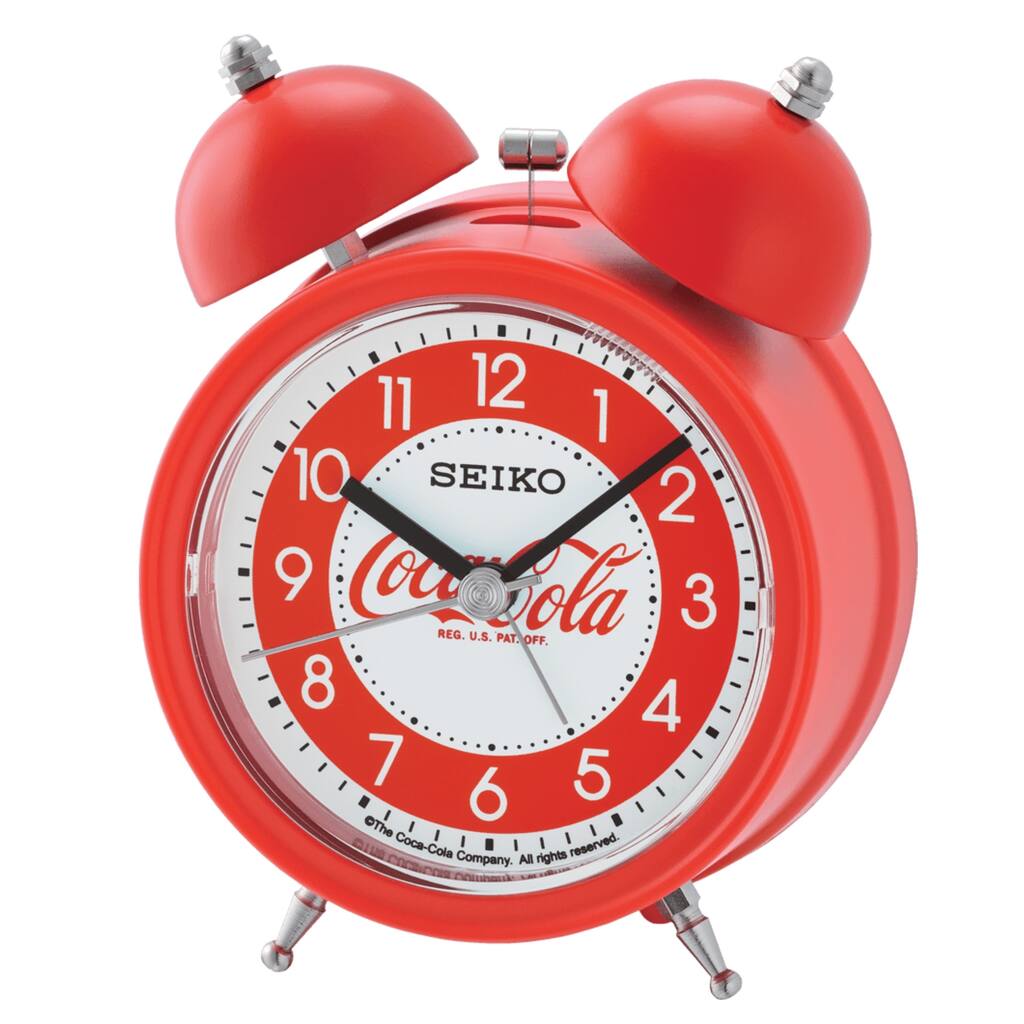 Seiko 5" Coca Cola Alarm Clock, Red, Quit Sweep, Alarm, Snooze, Light,