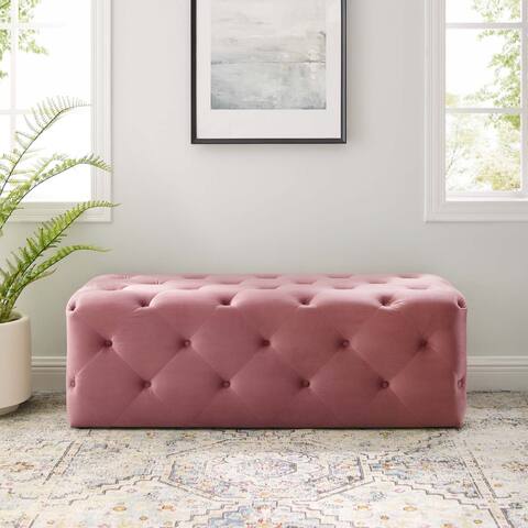 Carson Carrington Ullervad 48-inch Button Tufted Entryway Velvet Bench