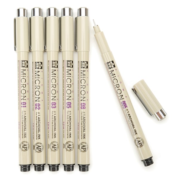 Sakura Pigma Micron Pens (Set of 6)