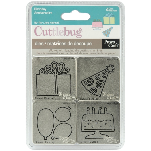 Set of 4 Cuttlebug Die Set (2 in. x 2 in.) Provo Craft Cartridges