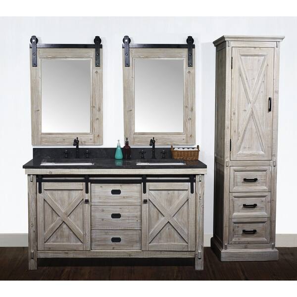 Shop 61 Rustic Solid Fir Barn Door Style Double Sink Vanites With