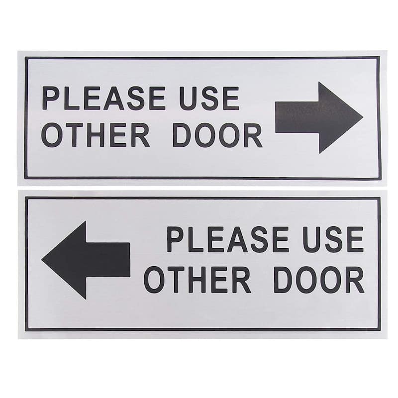 Juvale 2-Pack Please Use Other Door Signs - Metal Please Use Other Door Signs Aluminum