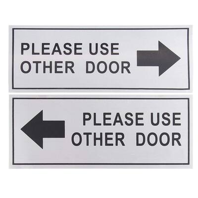 Juvale 2-Pack Please Use Other Door Signs - Metal Please Use Other Door Signs Aluminum