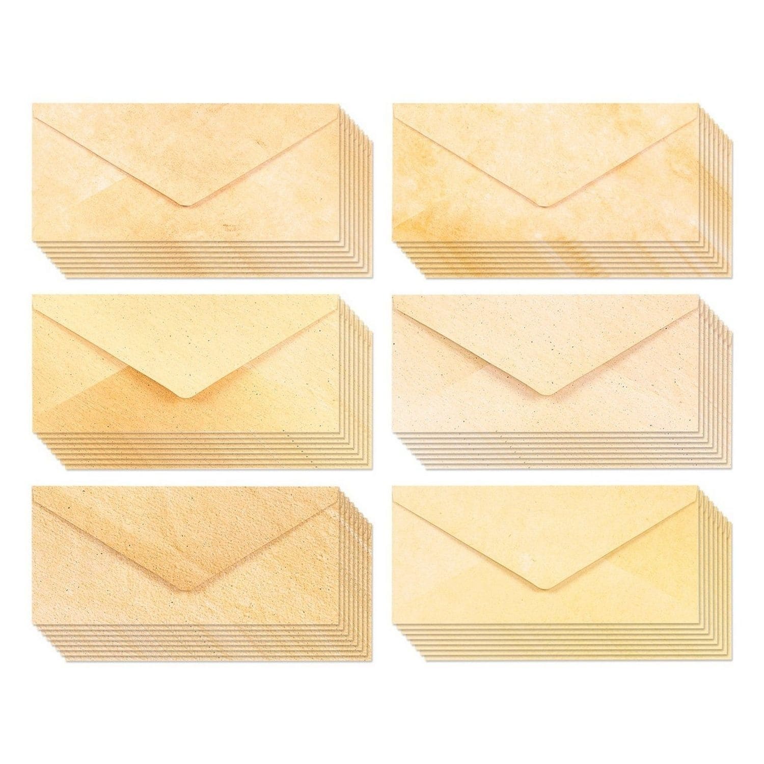 48 Pack Aged Antique Stationery Envelopes - Classic Old Fashioned Value Pack