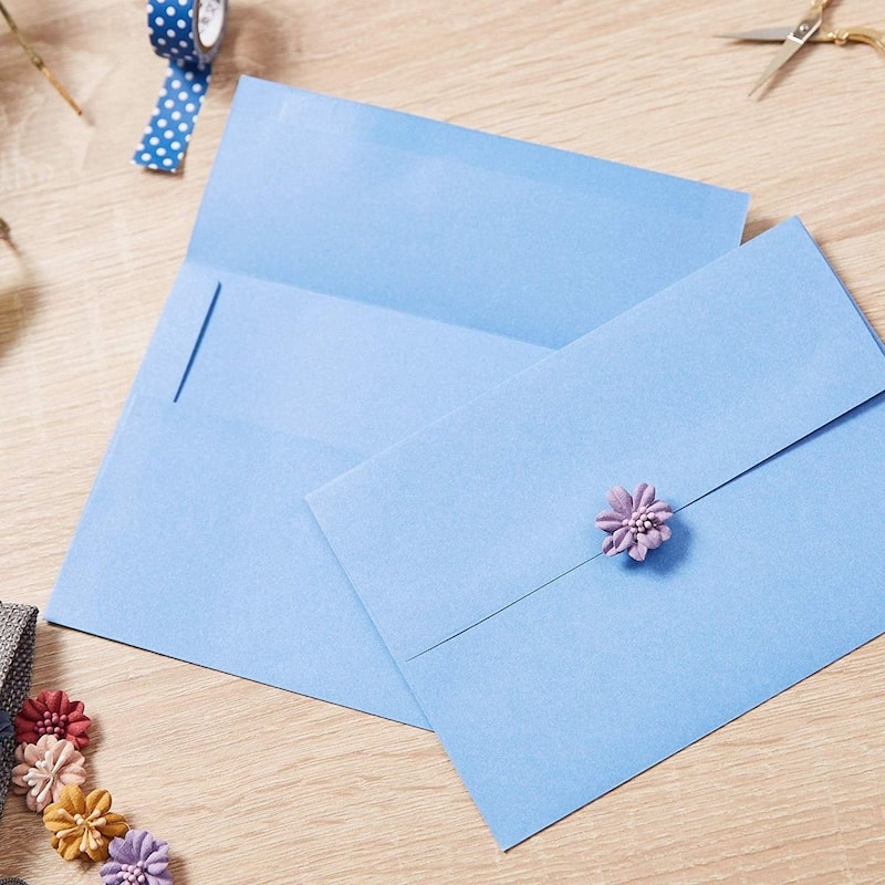 Paper Junkie 96 Pack Light Blue 5x7 Envelopes for Invitations, A7 Size for Greeting Cards