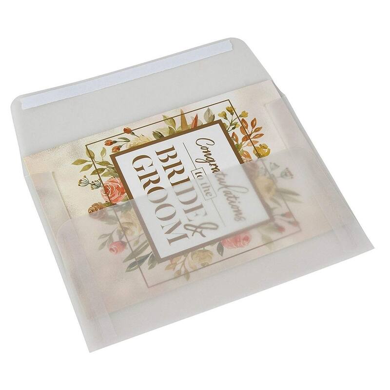 Paper Junkie 25-Pack A7 Transparent 5x7 Vellum Envelopes for Wedding, Peel and Press Flap
