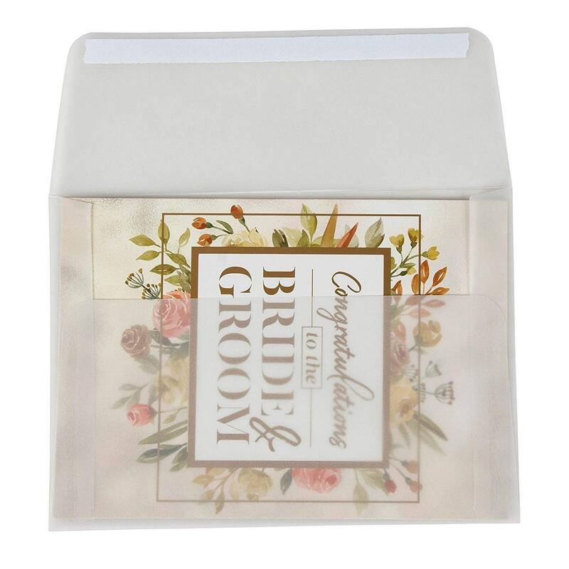 Paper Junkie 25-Pack A7 Transparent 5x7 Vellum Envelopes for Wedding, Peel and Press Flap