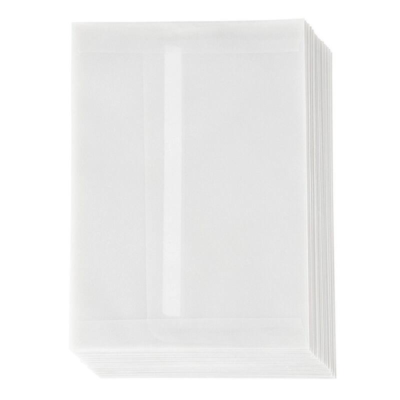Paper Junkie 25-Pack A7 Transparent 5x7 Vellum Envelopes for Wedding, Peel and Press Flap