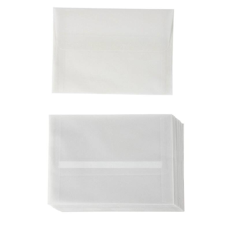 Paper Junkie 25-Pack A7 Transparent 5x7 Vellum Envelopes for Wedding, Peel and Press Flap