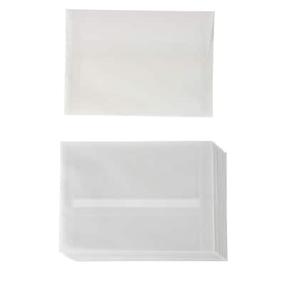 Paper Junkie 25-Pack A7 Transparent 5x7 Vellum Envelopes for Wedding, Peel and Press Flap