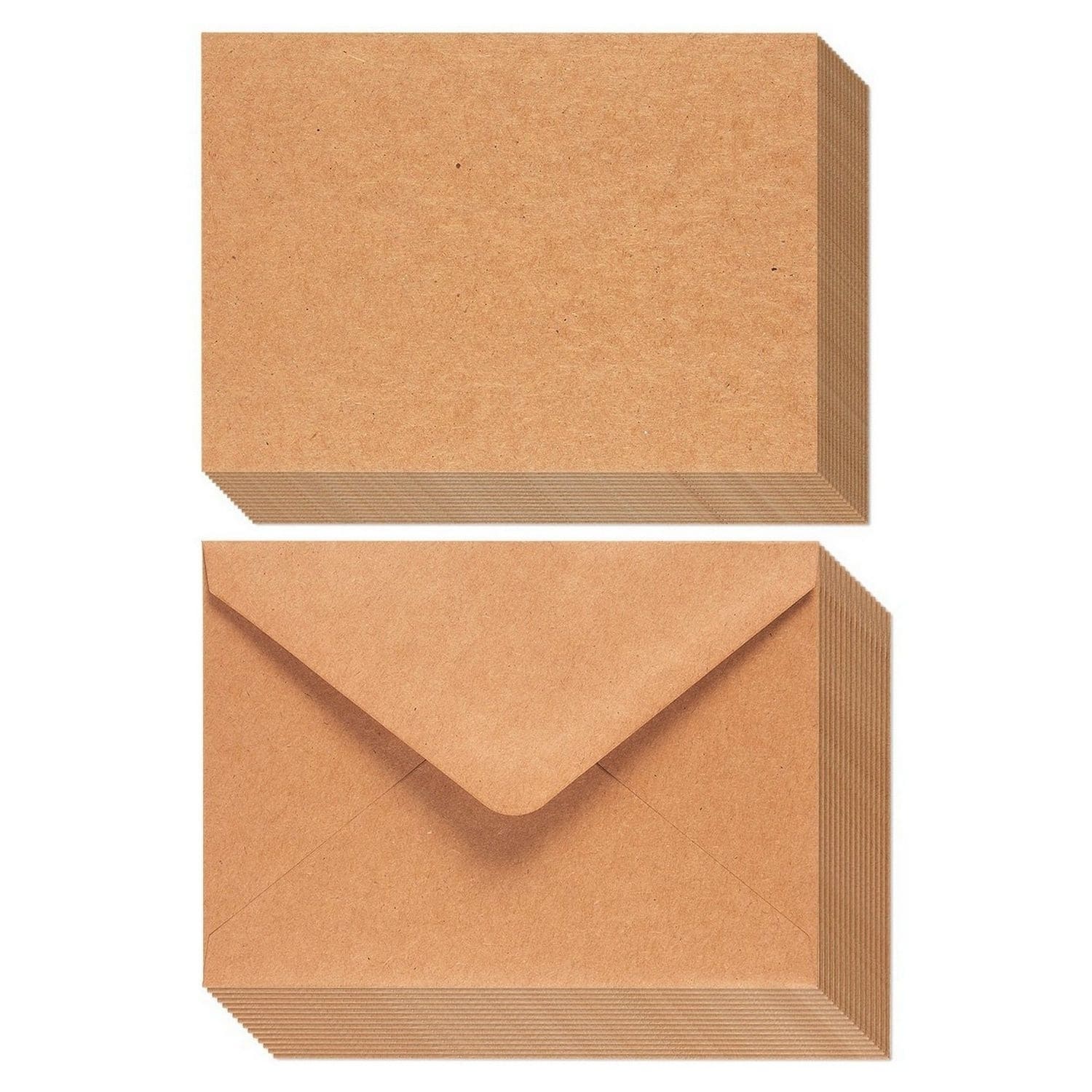 50-Count A7 Invitation Cards and Envelopes Set, Kraft for Weddings, Baby Showers