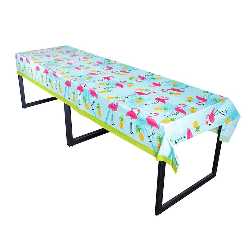3-Pack Flamingo Disposable Plastic Rectangular Tablecloth Table Covers ...