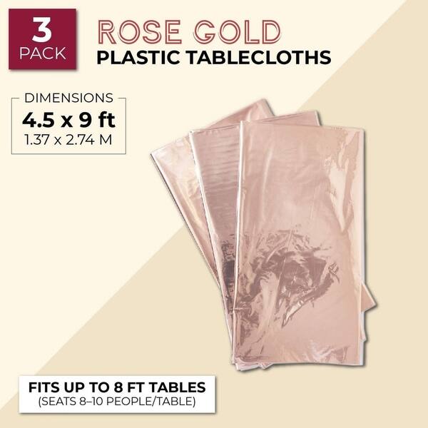 Shop Blue Panda Rose Gold Plastic Rectangle Party Table Cloth
