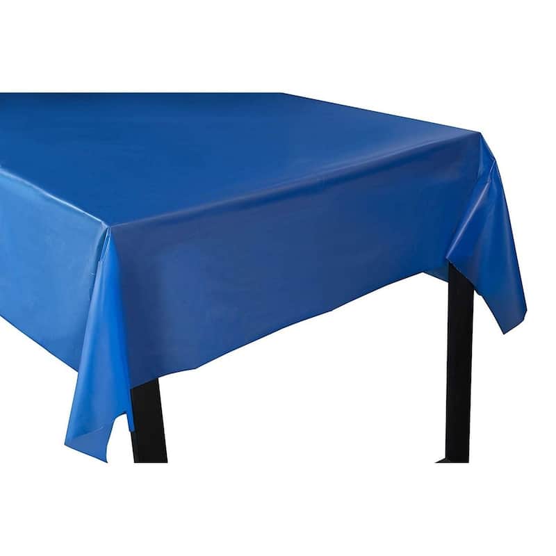 3-Pack Blue Disposable Plastic Rectangular Tablecloth Table Covers 54 ...