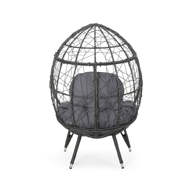 Christopher Knight Home Gavilan Indoor Wicker Teardrop Chair with Cushion