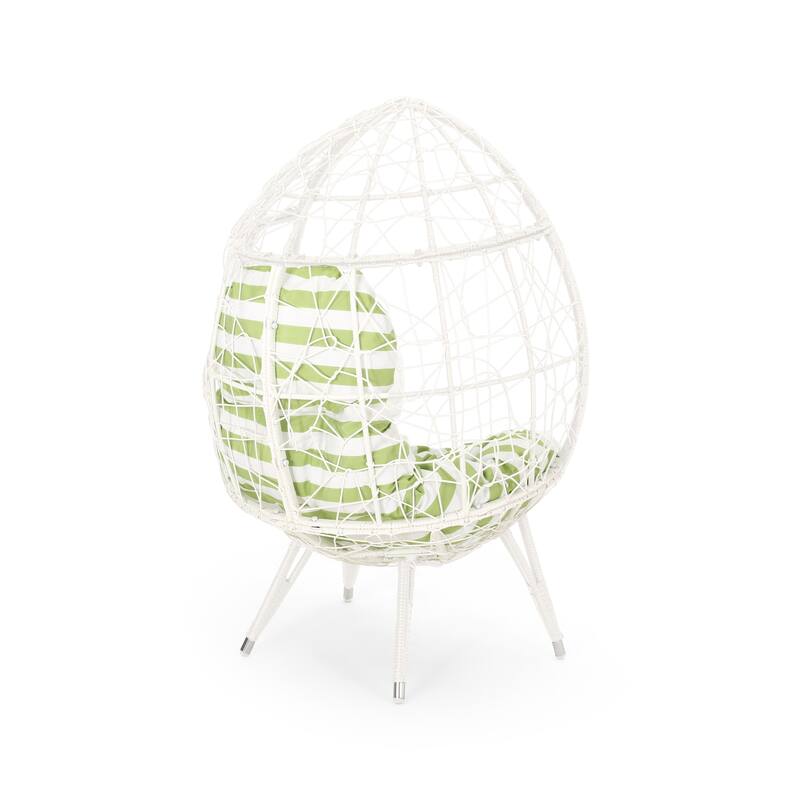Christopher Knight Home Gavilan Indoor Wicker Teardrop Chair with Cushion