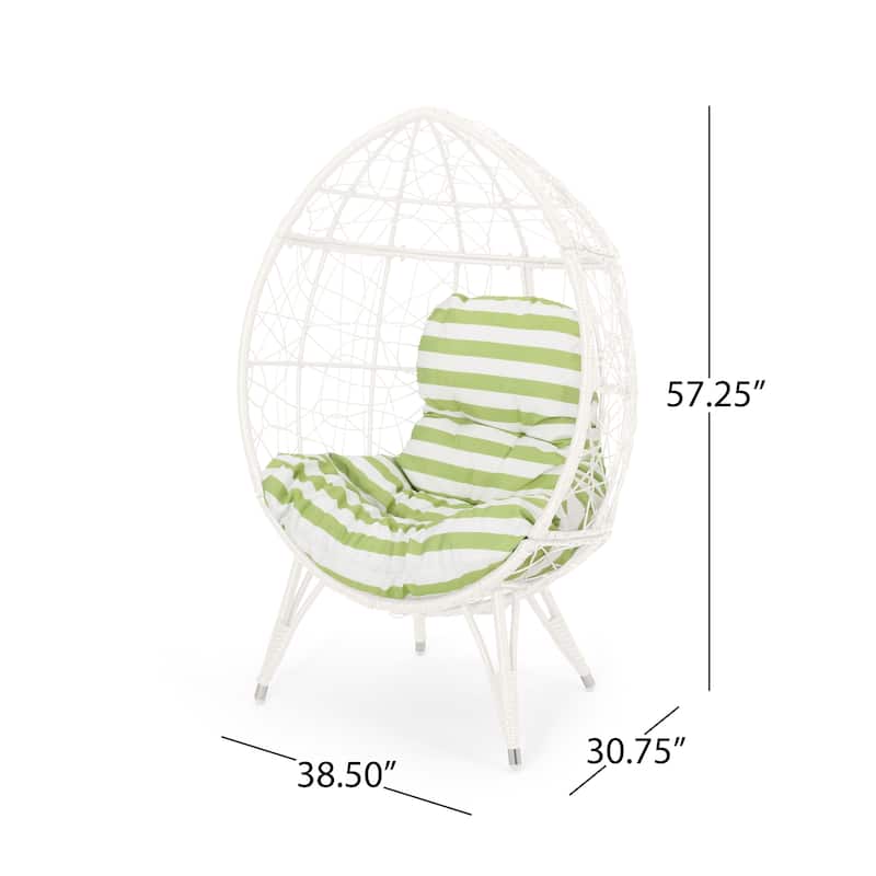 Christopher Knight Home Gavilan Indoor Wicker Teardrop Chair with Cushion