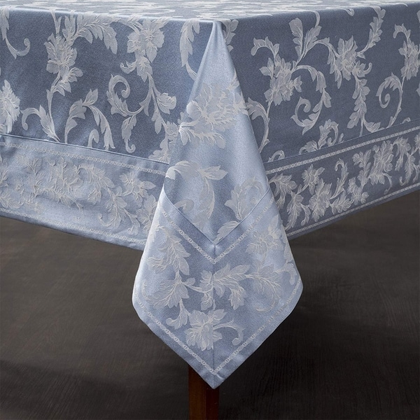 Cotton Rich Heavy Weight Fabric Tablecloth 52" X 70" Light Blue
