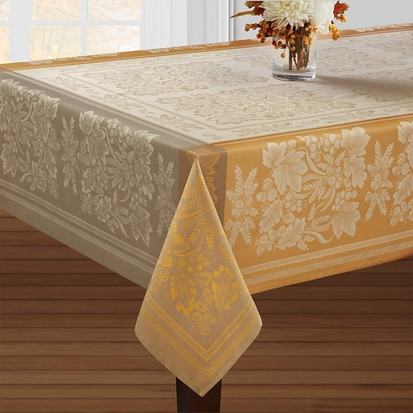 Cotton Rich Heavy Weight Fabric Tablecloth 60" X 84" Ivory
