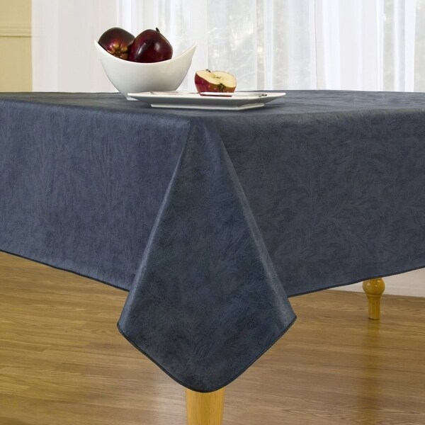 Shop Damask Print Flannel Backed Vinyl Round Tablecloth with Umbrella ...