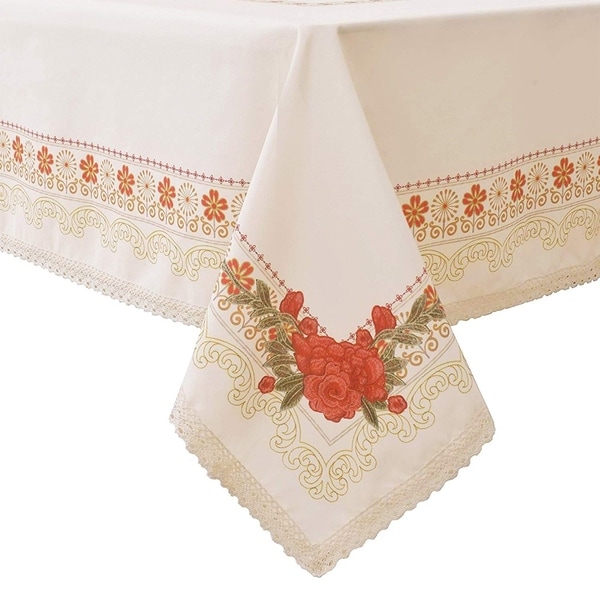 Polyester Dining Room Rectangle Tablecloth 60" X 84" Floral55
