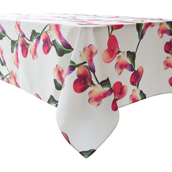 Polyester Lace Water Resistant Rectangle Tablecloth 60" X 84" Floral6