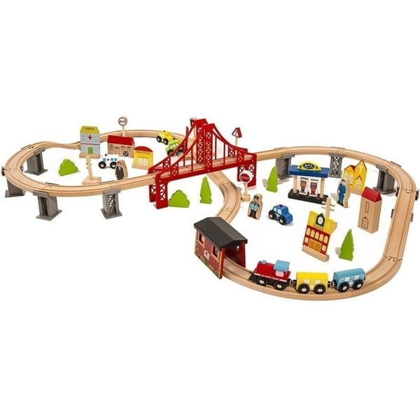 70pcs Wooden Train Set Learning Toy Kids Children Fun Road - Multicolor. Opens flyout.