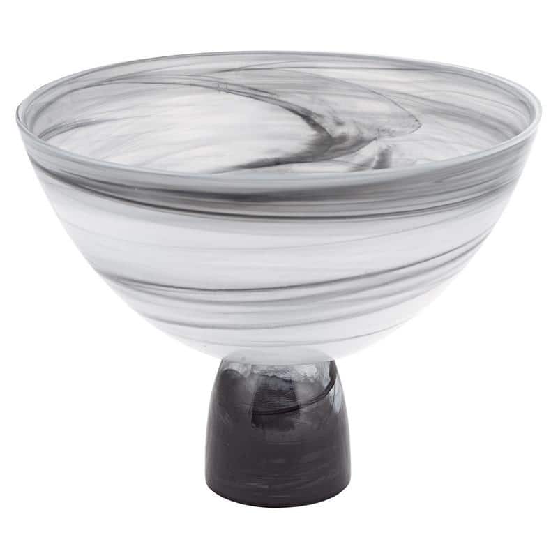 Milky Way Footed Alabaster Glass Centerpiece Bowl 10 x 7"