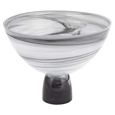 Milky Way Footed Alabaster Glass Centerpiece Bowl 10 x 7"