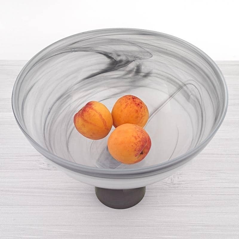 Milky Way Footed Alabaster Glass Centerpiece Bowl 10 x 7"