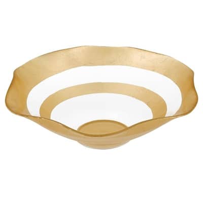 The Wave - Authentic Gold Leaf Decorated Glass 8"Bowl