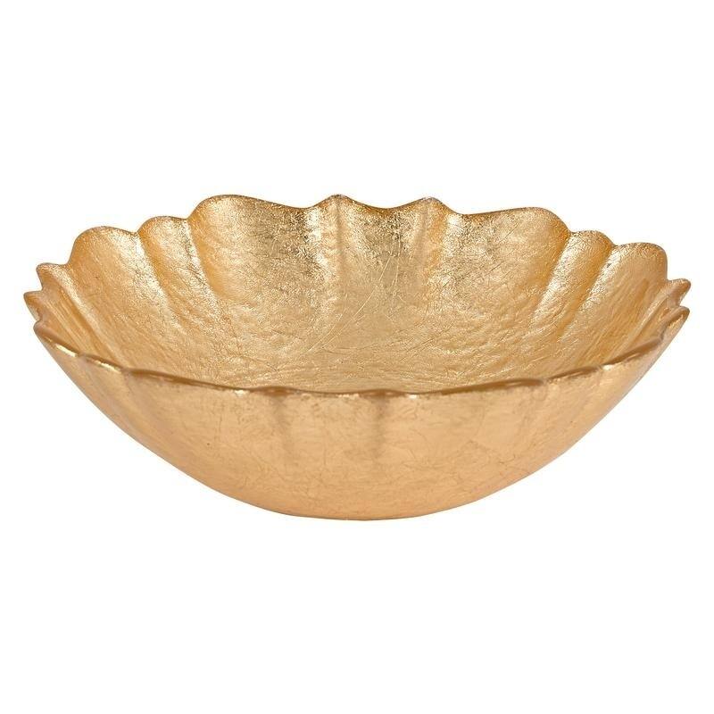 Victoria Authentic Gold Leaf on Glass 6" Bowl