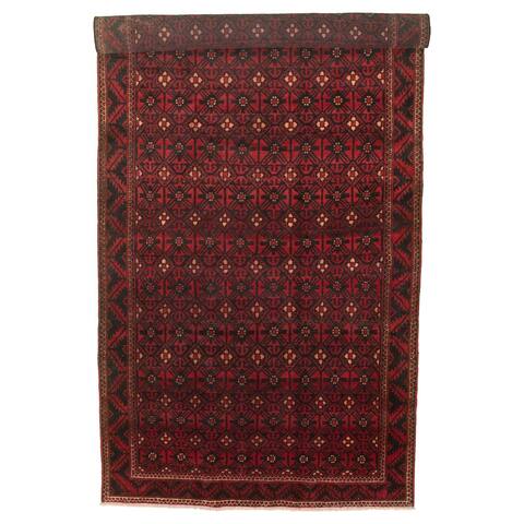 Hand-knotted Authentic Turkish Red Wool Rug - 5'6" x 13'3" Runner