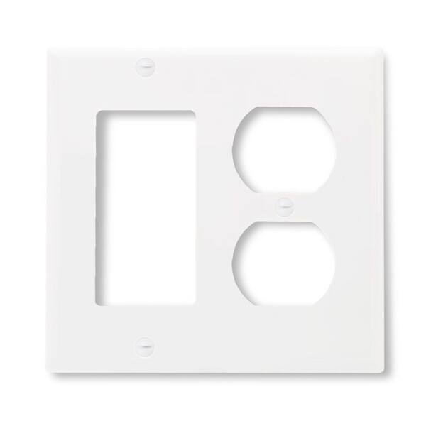 White Toggle Wall Plate 5 Pack Maxxima 2 Gang Decorative