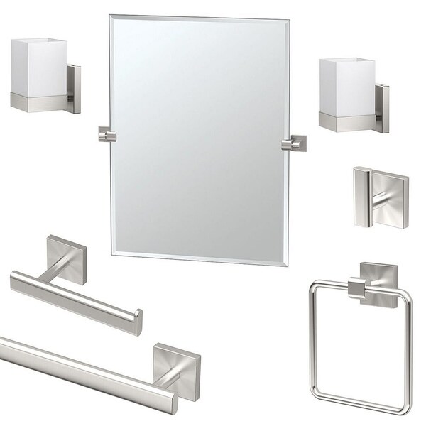 Shop Gatco Elevate 7-Piece Bathroom Accessory Kit With Mirror And Wall ...