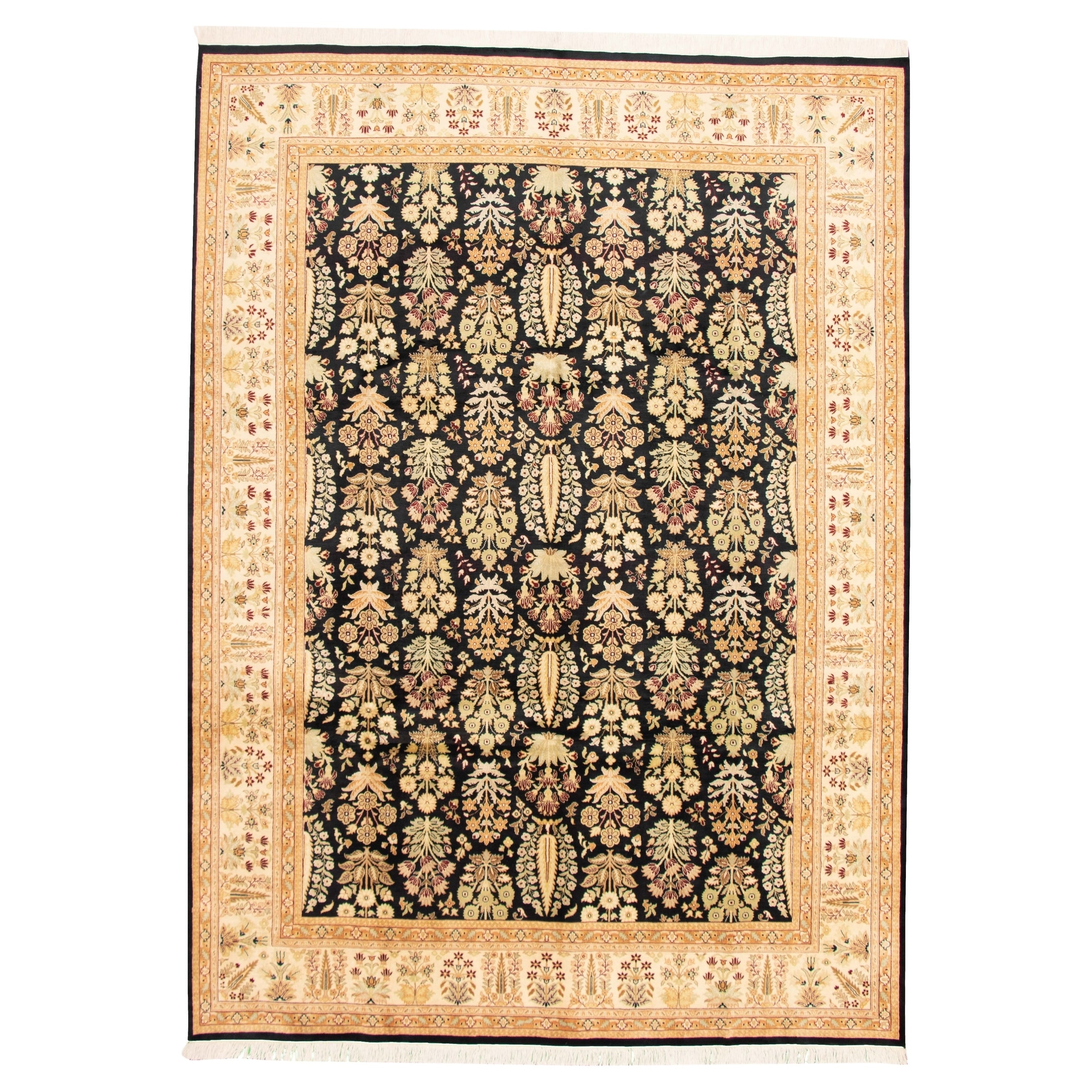 Pako Persian 18/20 Bordered Black Rug 9'0 x 12'0 Bedroom Hand-Knotted Wool Rug eCarpet Gallery Large Area Rug for Living Room 317786 Pako Persian 18/20 Bordered Black Rug 9'0 x 12'0 Bedroom Hand-Knotted Wool Rug eCarpet Gallery Large Area Rug for Living Room 317786
