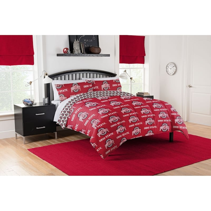 NCAA Ohio State University Buckeyes Queen Bed In a Bag Set