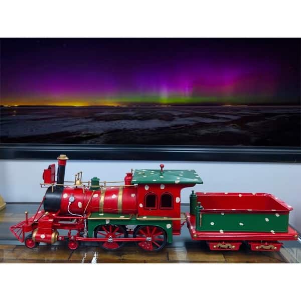 Handmade Tin Christmas Train Model Handmade Tin Christmas Train Model