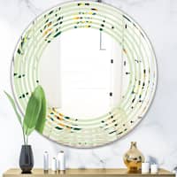 Designart Bright Eucalyptus Floral Pattern Iii Cottage Round Or Oval Wall Mirror Wave On Sale Overstock 29892626